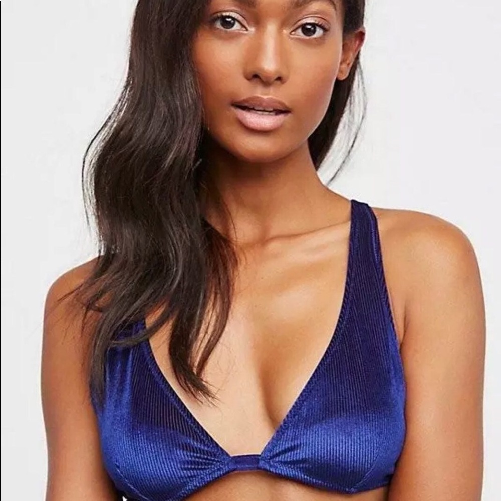 Free People Ribbed Sapphire Bralette size small
